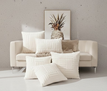 Boho Faux Fur Throw Pillow Cover