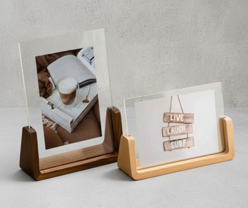 Walnut &amp; Beech Acrylic Photo Frame