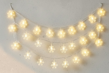 Guirlande lumineuse LED flocons de neige de 3 m, guirlande lumineuse romantique pour Noël, guirlande lumineuse féérique pour la décoration intérieure de la chambre à coucher