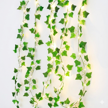 Artificial Ivy Vine Fairy Lights – 2M Green Leaf String Lights for Home & Event Décor