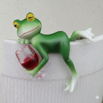 Green Frog Wine Glass Hanging