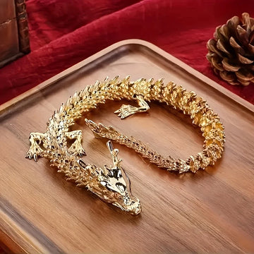 Majestic 3D Golden Dragon Statue